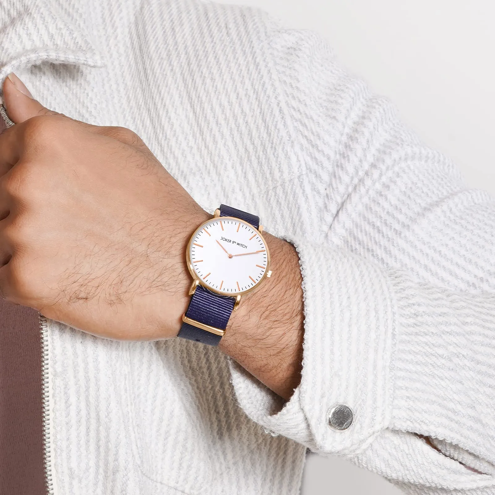 Matrix White Dial Blue NATO Strap Watch