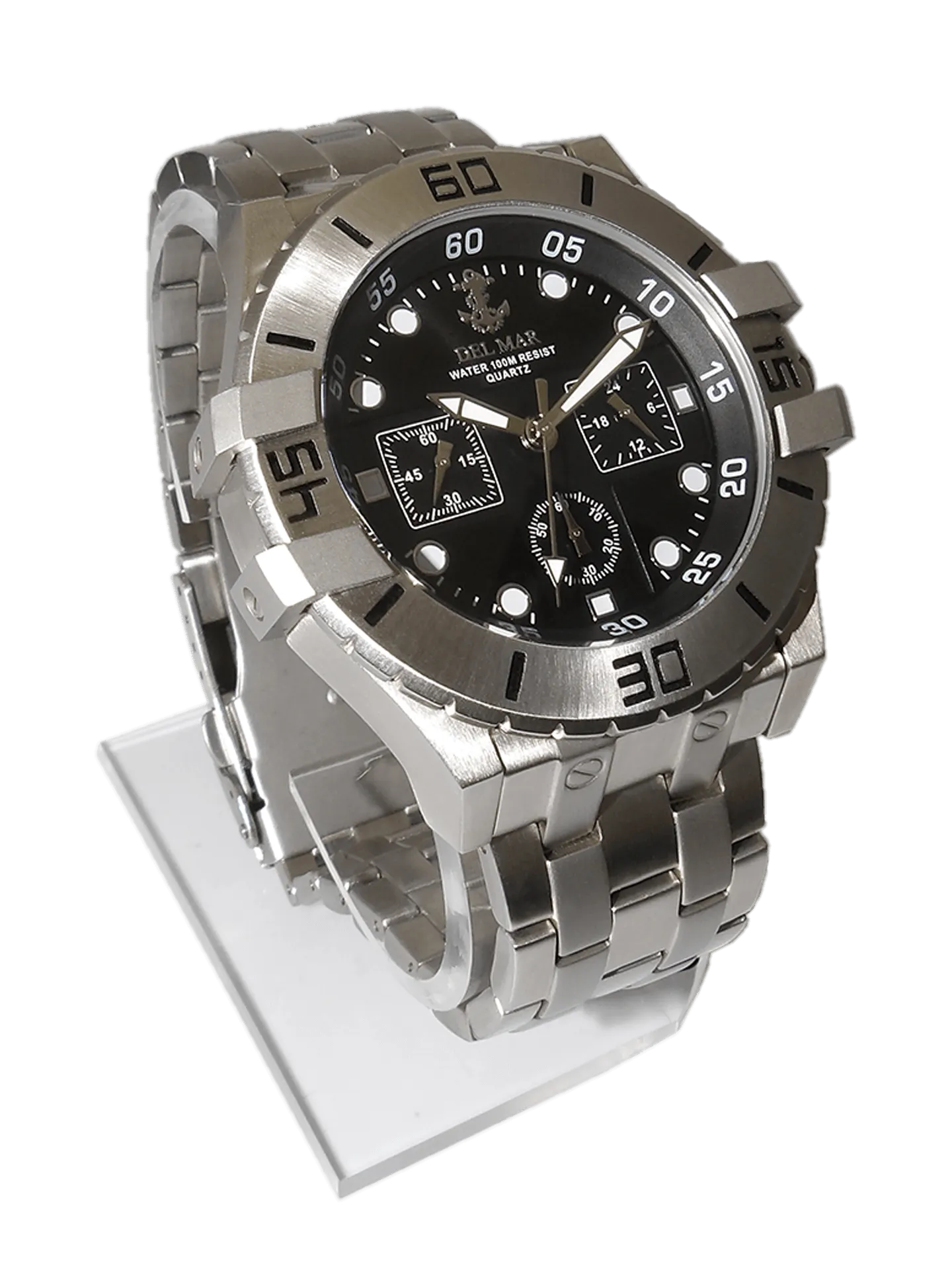 Men's All Stainless Steel Chronograph Watch 100M #50211