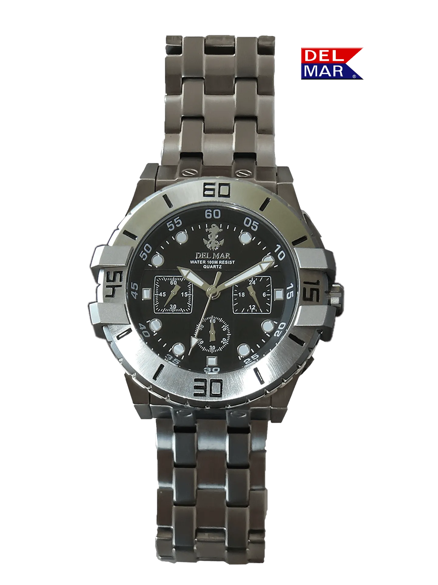 Men's All Stainless Steel Chronograph Watch 100M #50211
