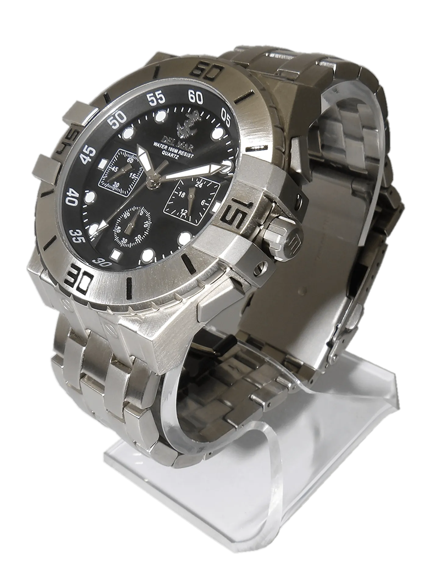 Men's All Stainless Steel Chronograph Watch 100M #50211