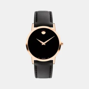 Men's Black Analog Leather Watch 607585