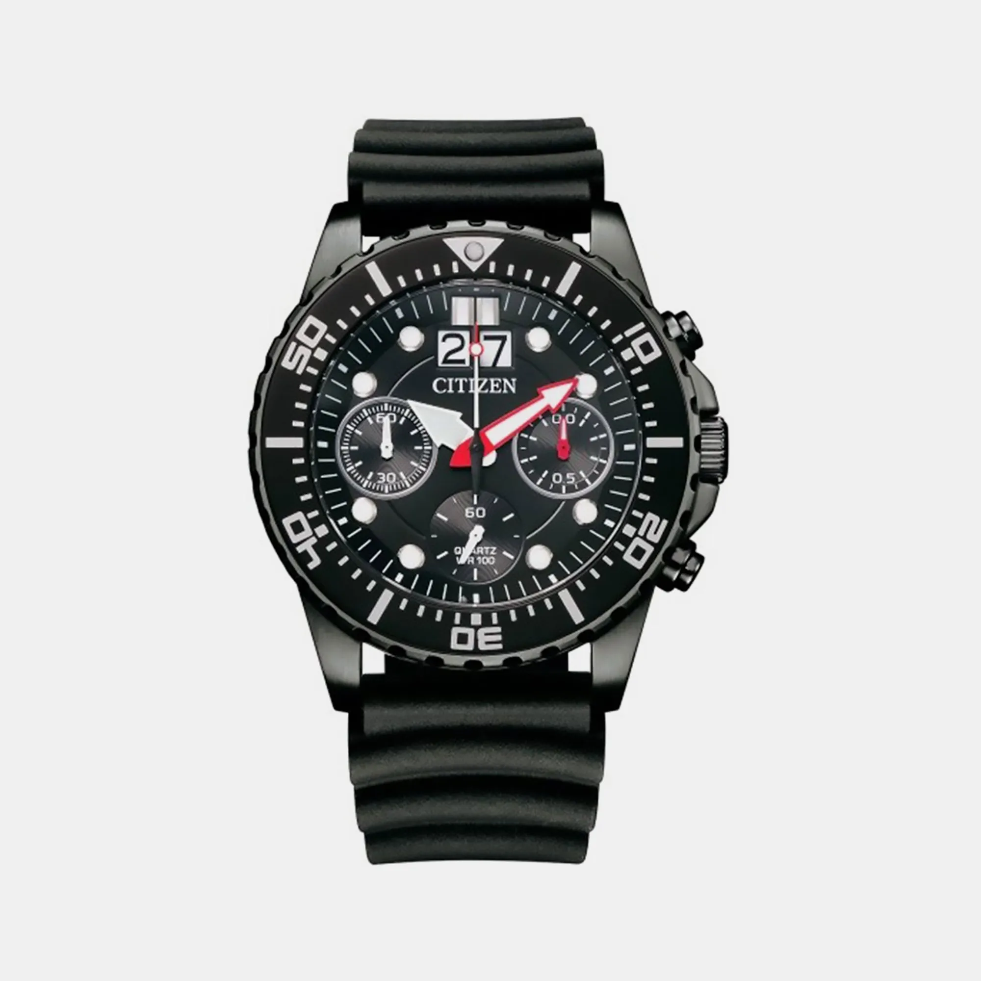 Men's Black Chronograph Leather Watch AI7005-12E