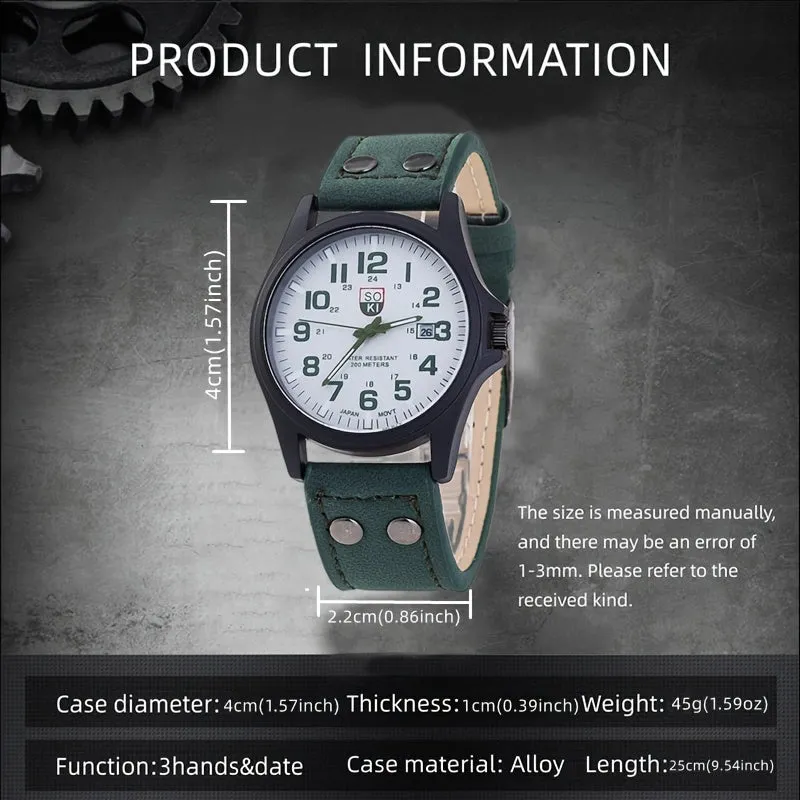 Men's Casual Frosted Leather Watch