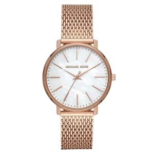 Michael Kors Pyper Gold Mesh Bracelet Mother of pearl Dial Quartz Watch for Ladies - MK-4392