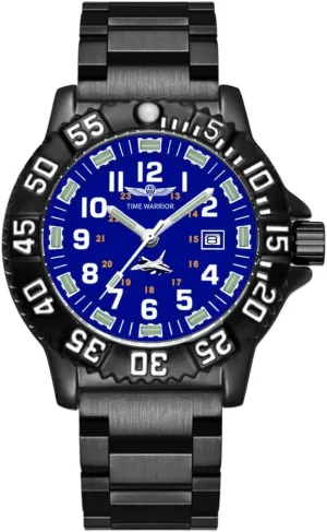 Military Watch Special Forces Swiss Luminous, Stainless Steel Tactical Night Watches for Men, Men's Watches. (Black Band Blue Dial)