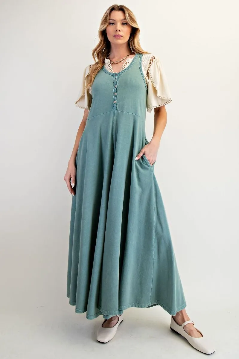 Mineral Washed Terry Palazzo Jumpsuit