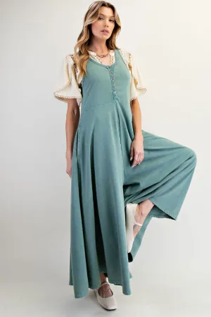 Mineral Washed Terry Palazzo Jumpsuit