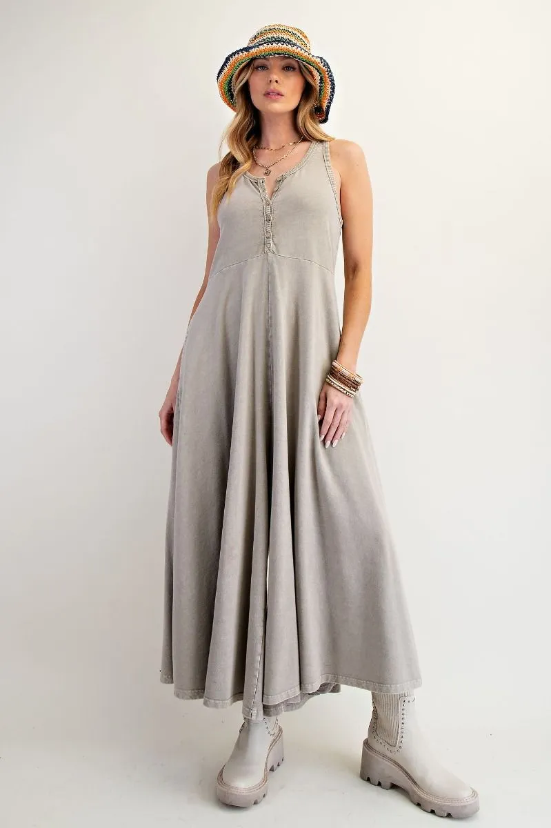 Mineral Washed Terry Palazzo Jumpsuit