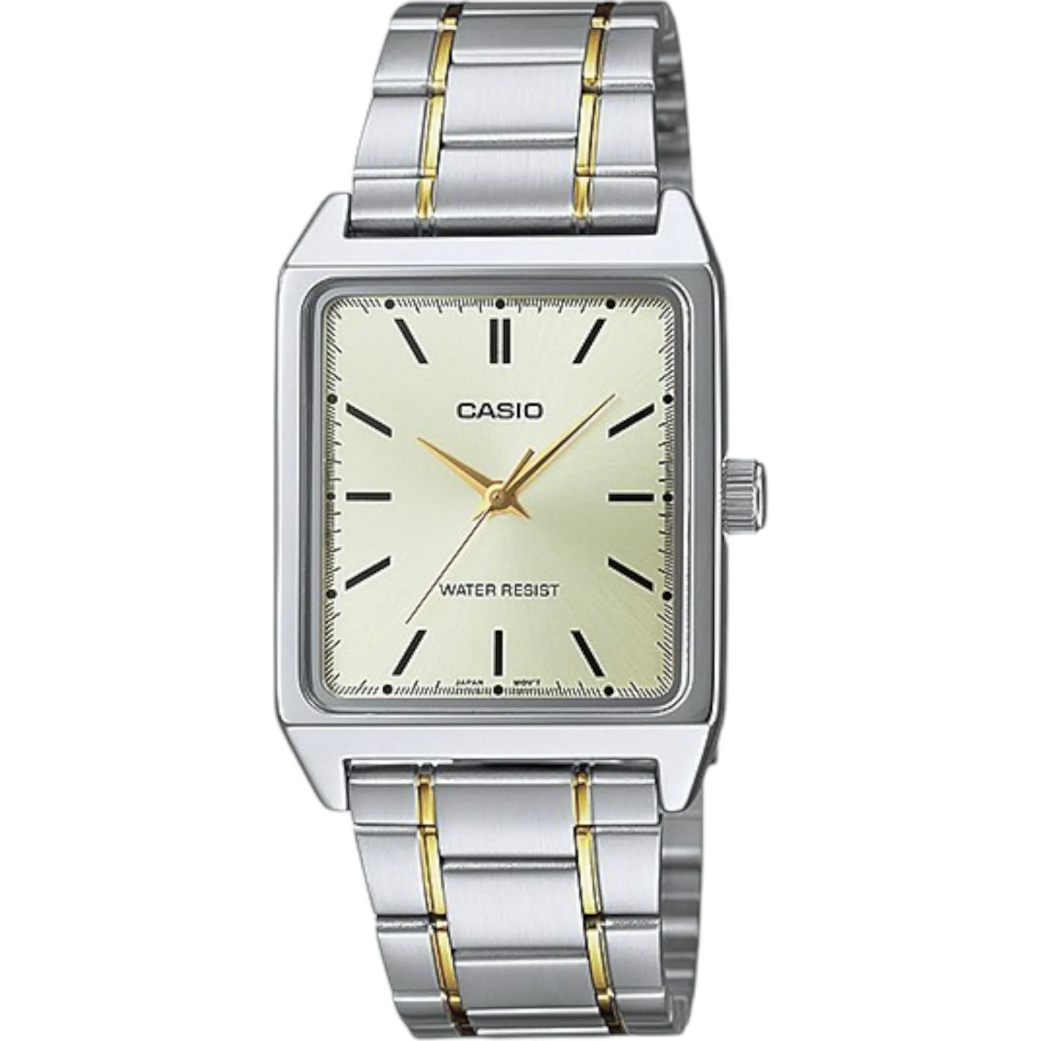 Montre Casio Tank Homme MTP-V007SG-9E Argenté et Doré