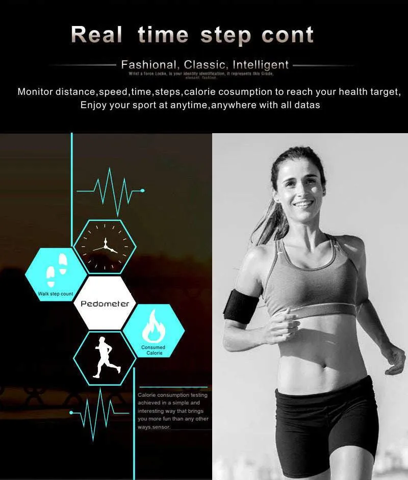 MTK2502 Bluetooth Smartwatch Heart Rate Monitor Pedometer Dialing For Android and IOS