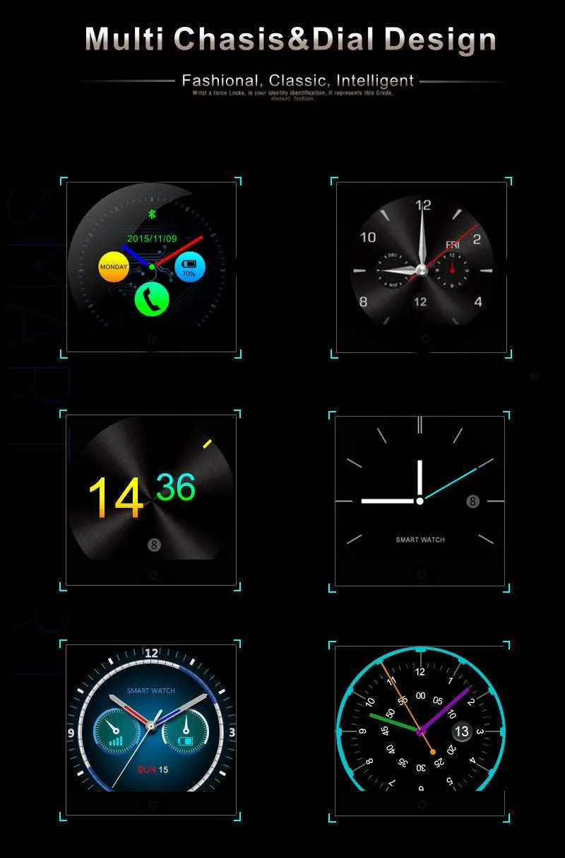 MTK2502 Bluetooth Smartwatch Heart Rate Monitor Pedometer Dialing For Android and IOS