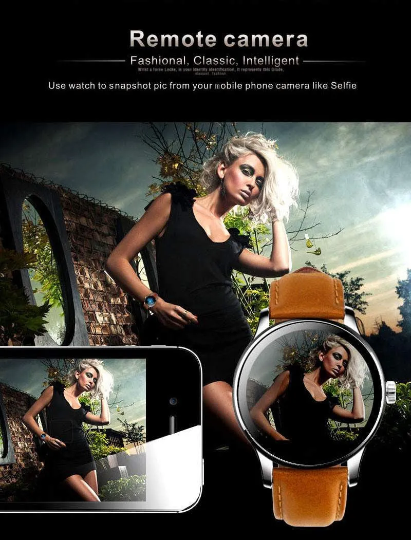 MTK2502 Bluetooth Smartwatch Heart Rate Monitor Pedometer Dialing For Android and IOS