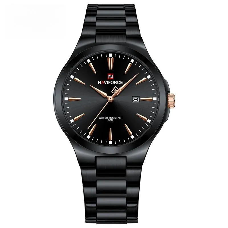 New Men's Watch Casual Fashion Stainless Steel Strap Quartz Waterproof Wristwatch