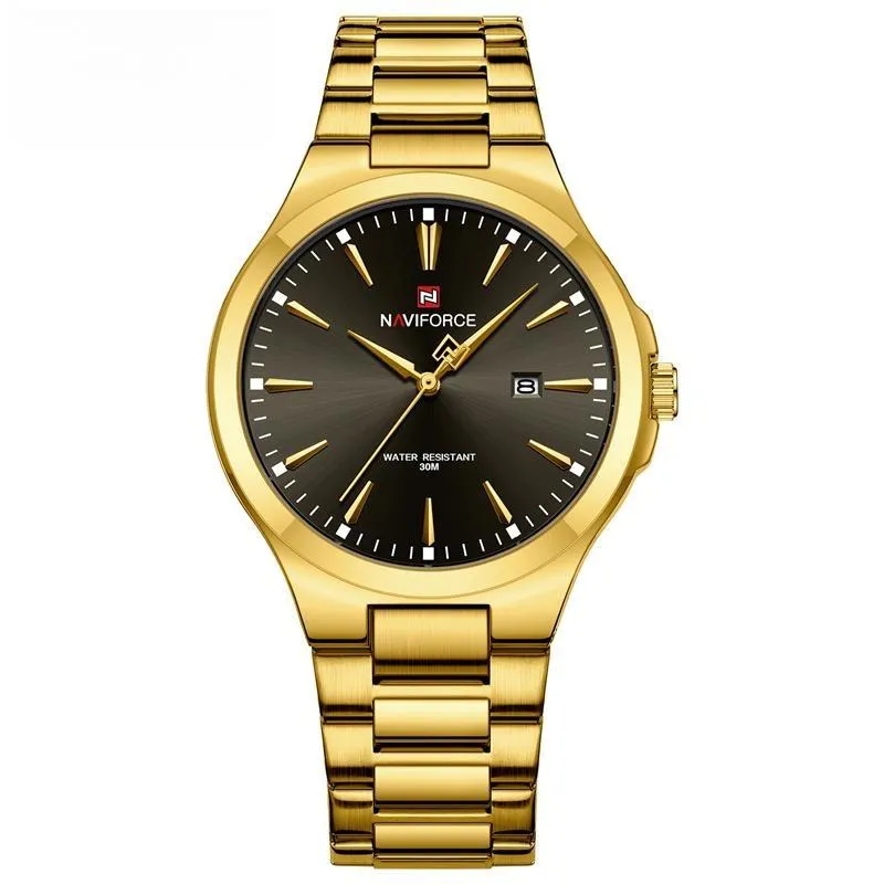 New Men's Watch Casual Fashion Stainless Steel Strap Quartz Waterproof Wristwatch
