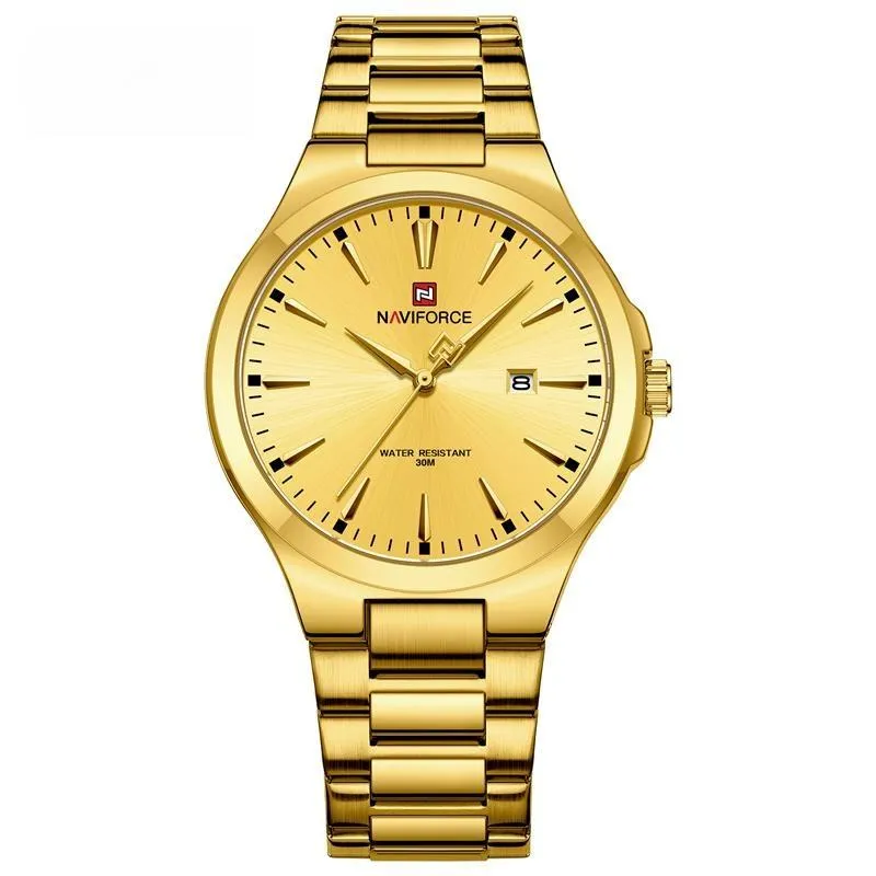 New Men's Watch Casual Fashion Stainless Steel Strap Quartz Waterproof Wristwatch