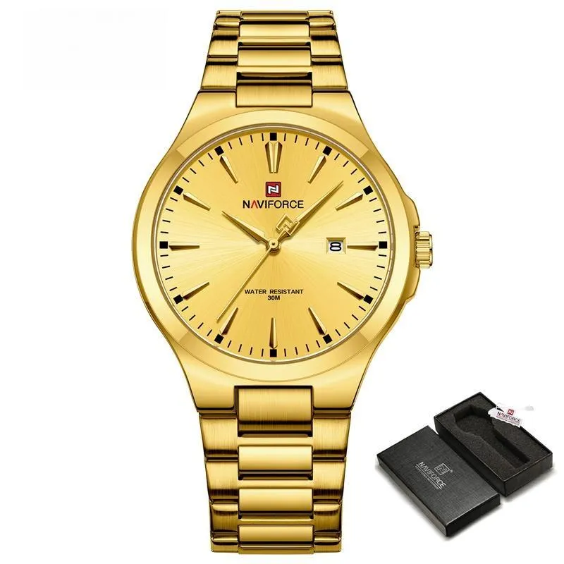 New Men's Watch Casual Fashion Stainless Steel Strap Quartz Waterproof Wristwatch