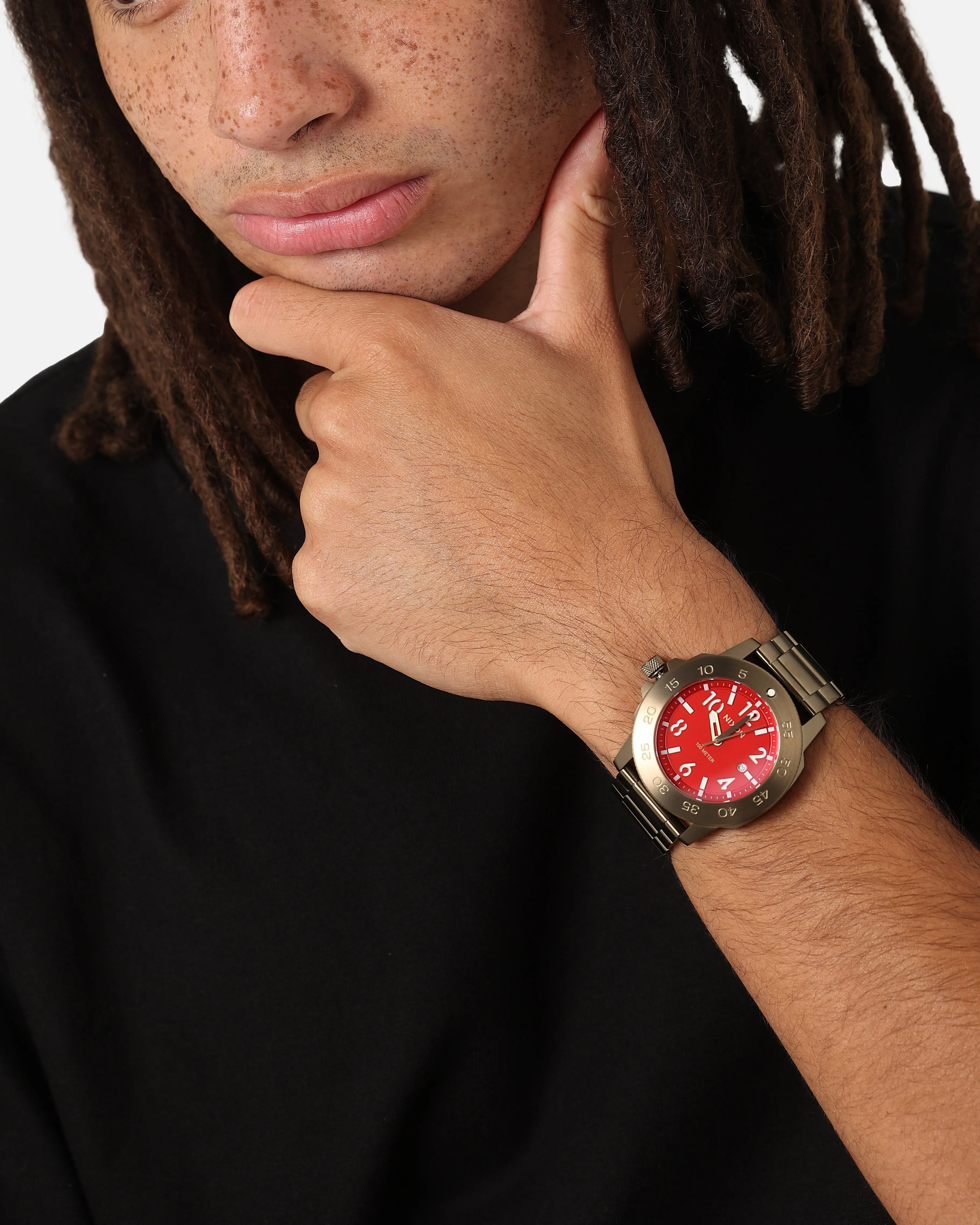 Nixon Smyth 44 Watch Khaki/Red