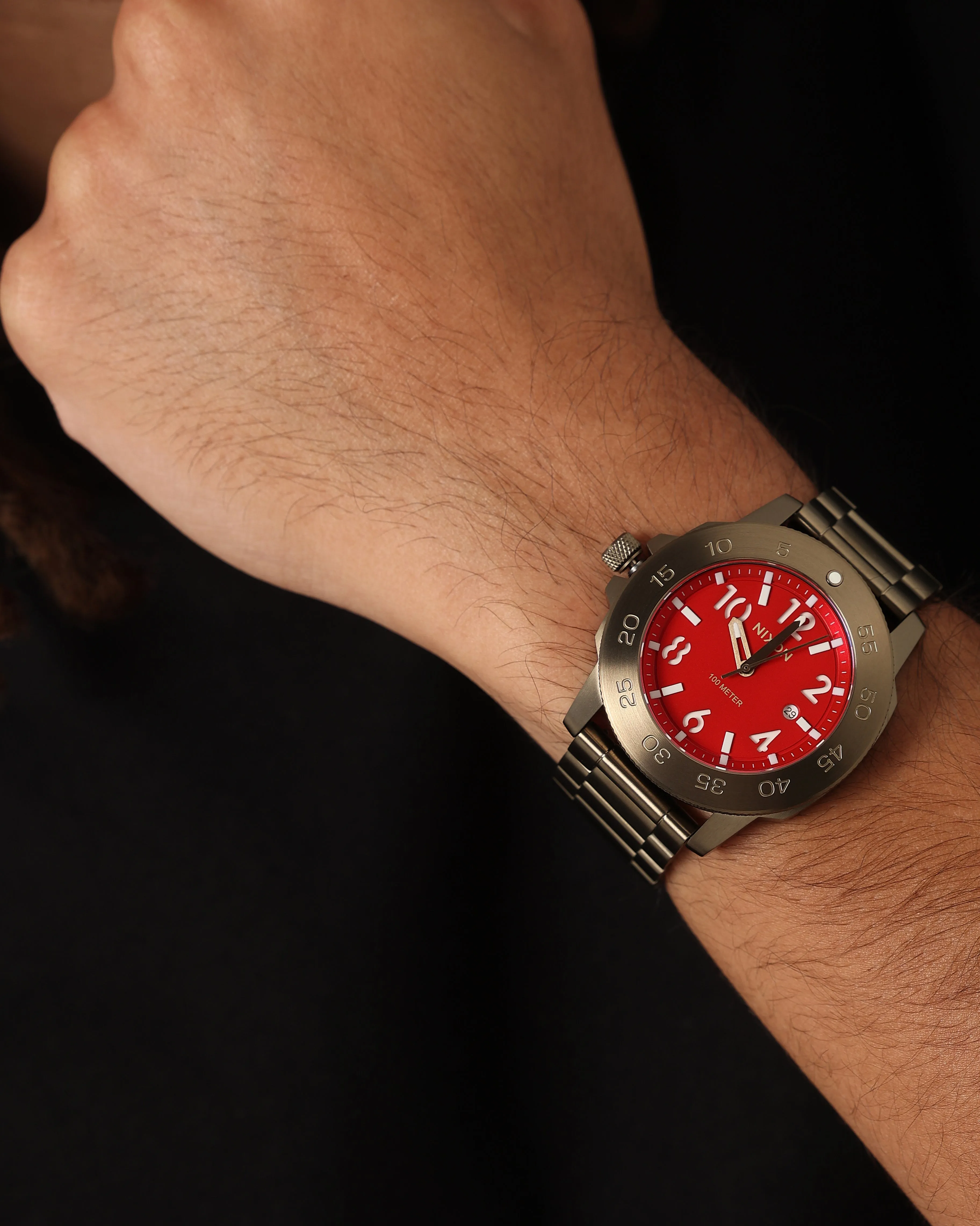 Nixon Smyth 44 Watch Khaki/Red