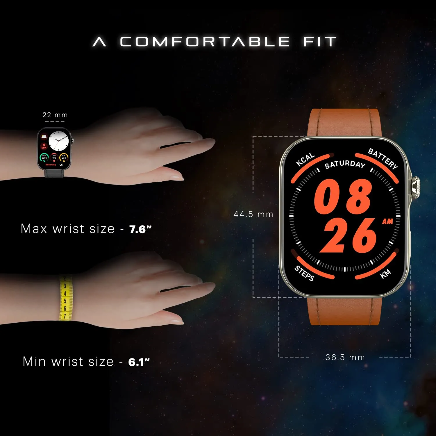Noise ColorFit Ultra 3 Bluetooth Calling Smart Watch with Biggest 1.96" AMOLED Display, Premium Metallic Build, Functional Crown, Gesture Control with Leather Strap (Classic Dark Brown)