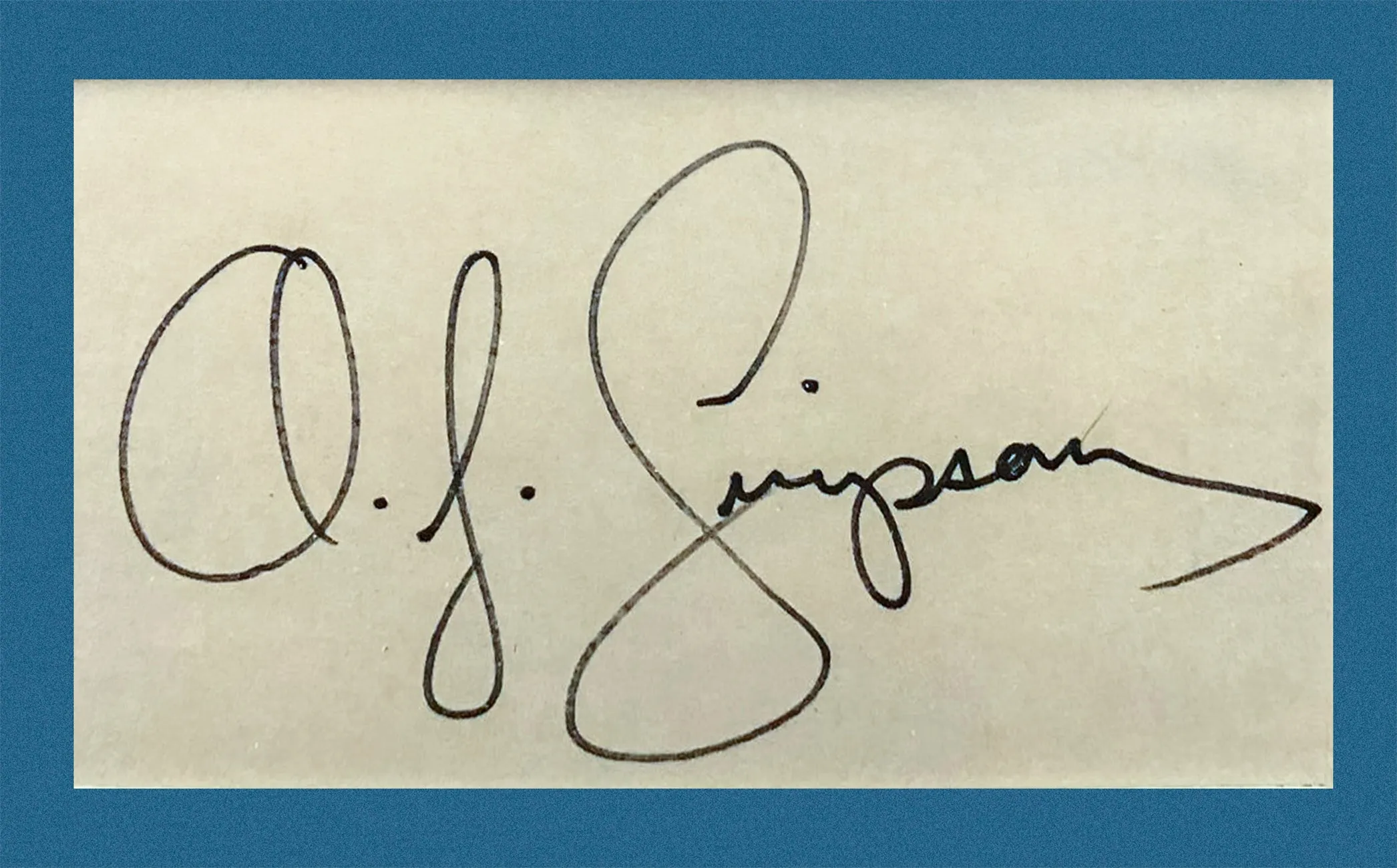 ''O. J Simpson'' C.1970s Signed Index Card with Portrait - $6K APR w/ CoA!