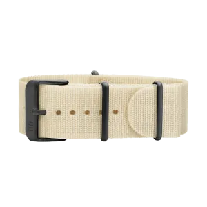 Off-White Nylon Strap with Black / Steel / Gold Buckle