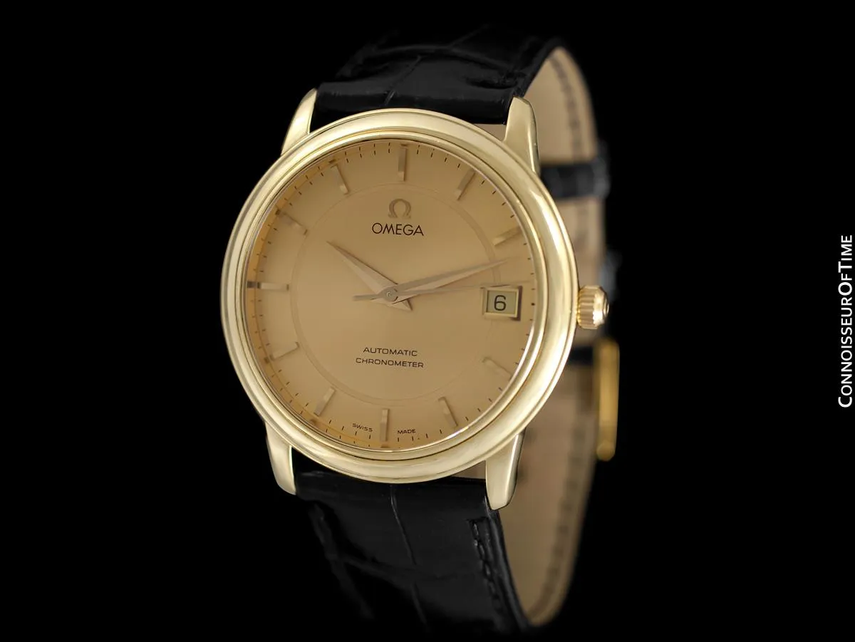 Omega De Ville Prestige Mens Automatic Chronometer Dress Watch - 18K Gold