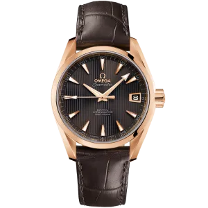 Omega Seamaster Aqua Terra 150M 38.5 mm, red gold on leather strap