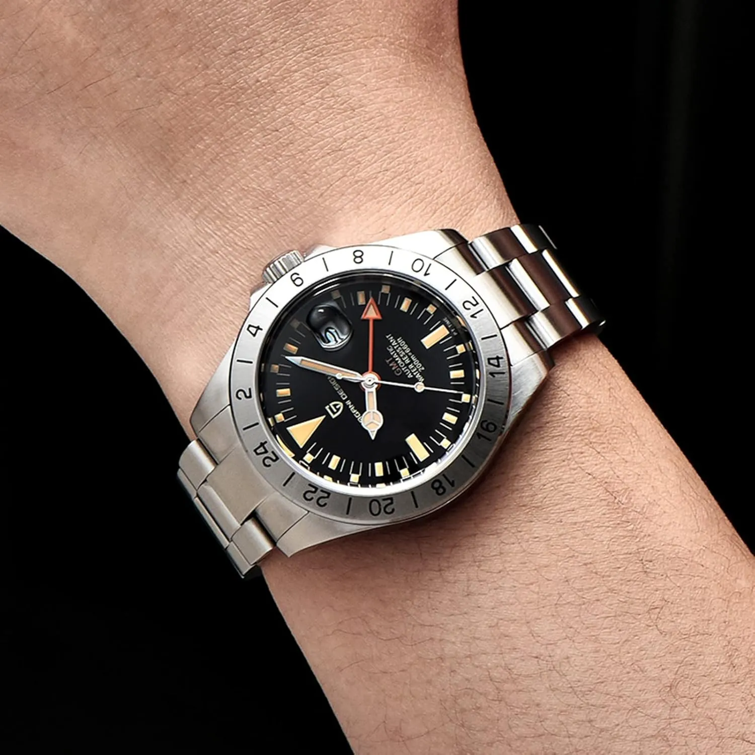 Pagani Design Watches Men GMT Automatic Self-Winding Mechanical Analog Sapphire Sports Waterproof Luminous Wrist Watch