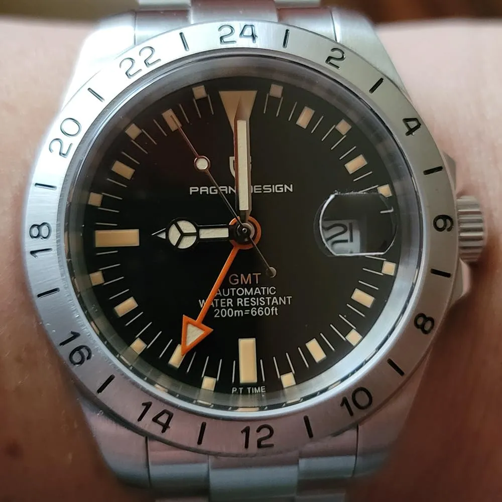 Pagani Design Watches Men GMT Automatic Self-Winding Mechanical Analog Sapphire Sports Waterproof Luminous Wrist Watch
