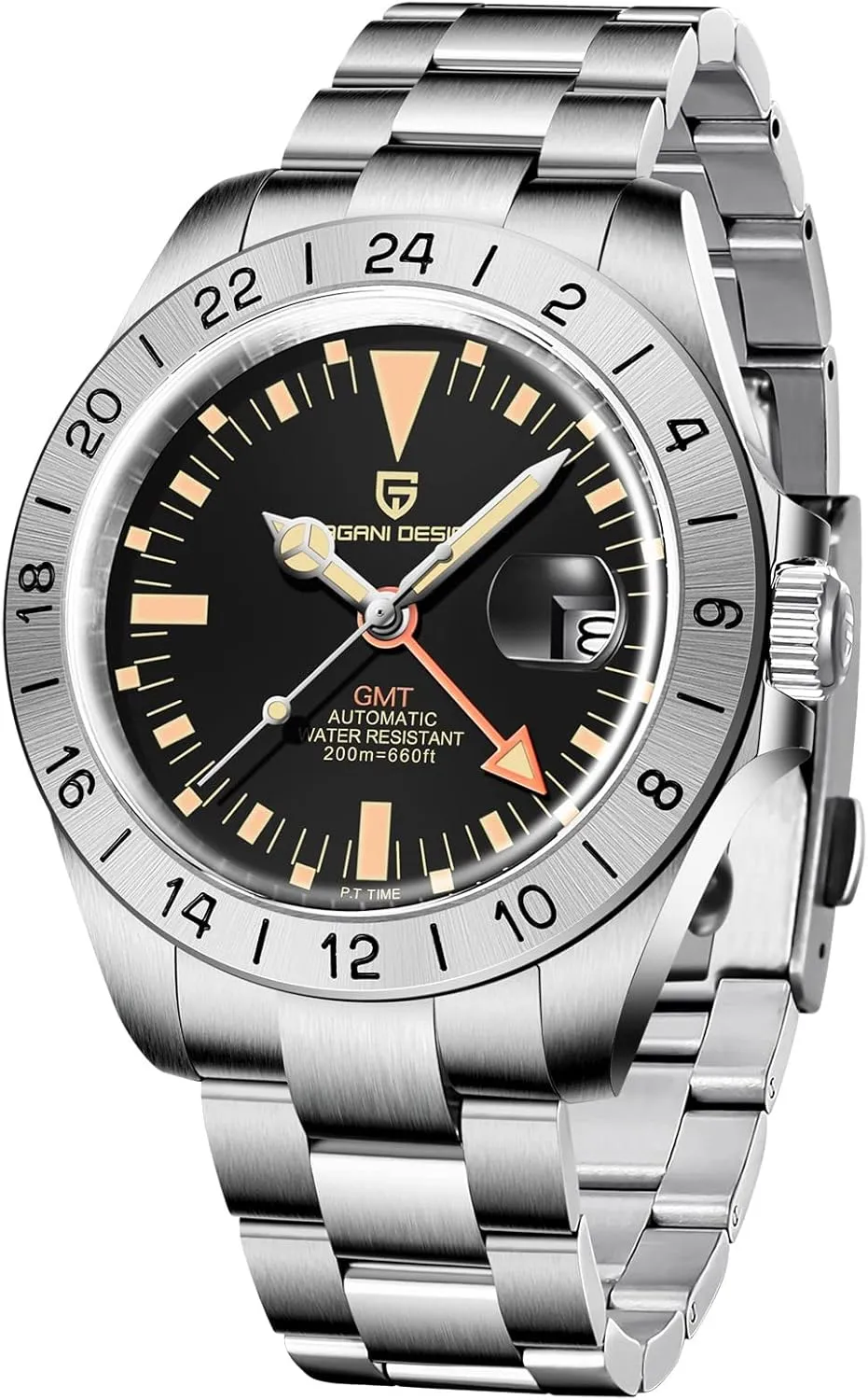 Pagani Design Watches Men GMT Automatic Self-Winding Mechanical Analog Sapphire Sports Waterproof Luminous Wrist Watch