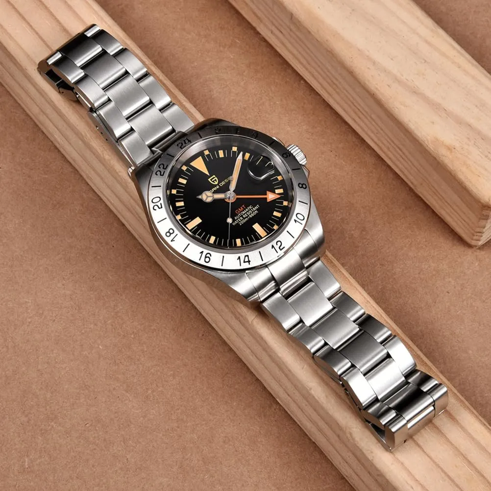 Pagani Design Watches Men GMT Automatic Self-Winding Mechanical Analog Sapphire Sports Waterproof Luminous Wrist Watch