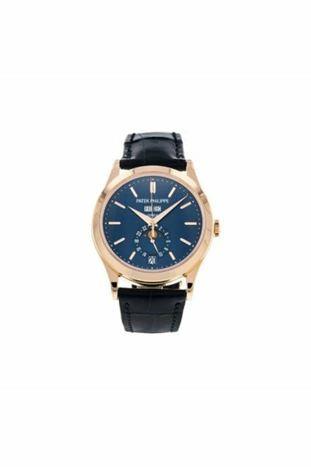 patek philippe complications annual calendar moon phase blue dial ref.5396r-014
