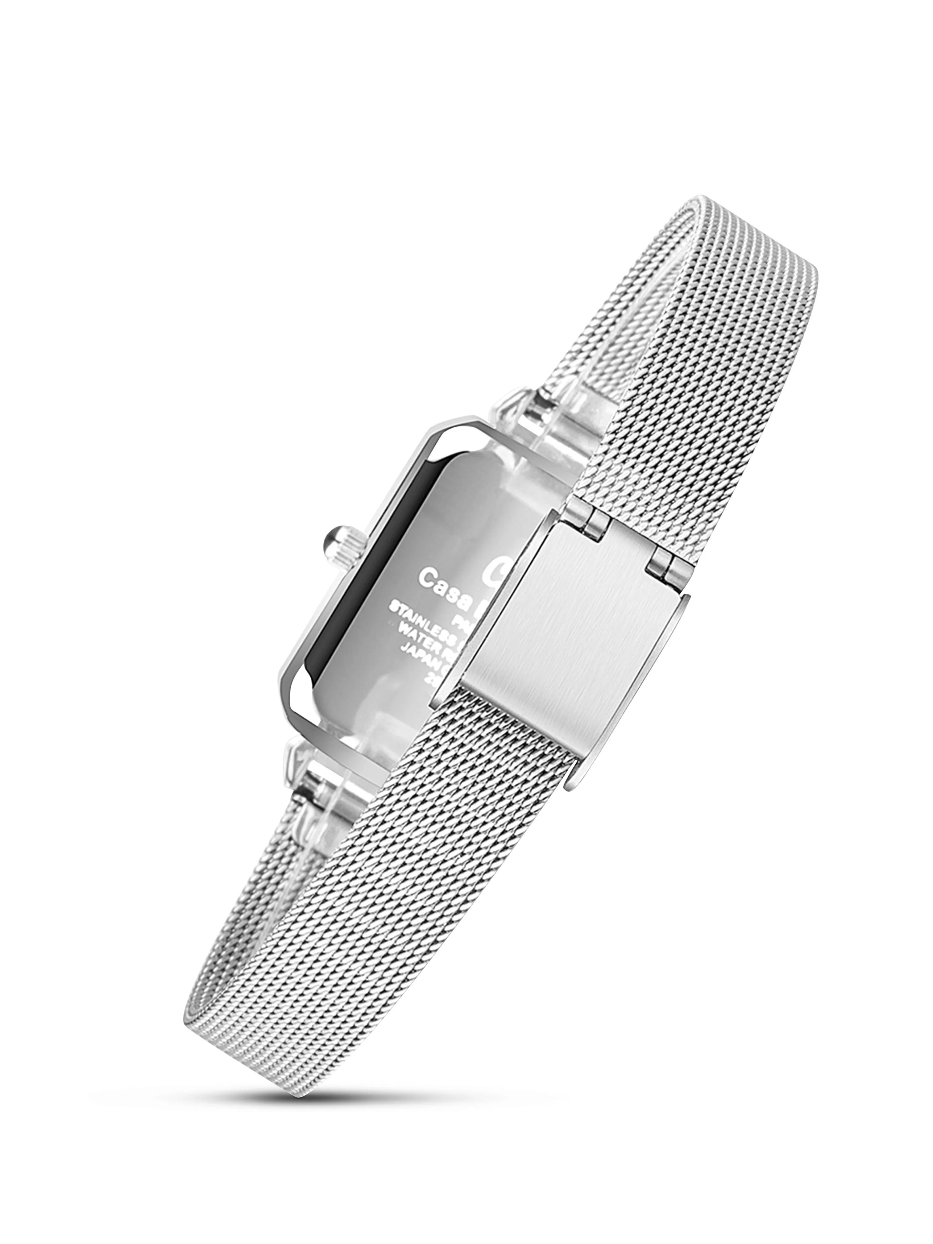 Peacock Green Watch | Silver Mesh Strap