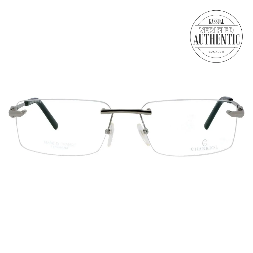 Philippe Charriol Rectangular Eyeglasses PC75041 C07 Silver/Blue 58mm 750