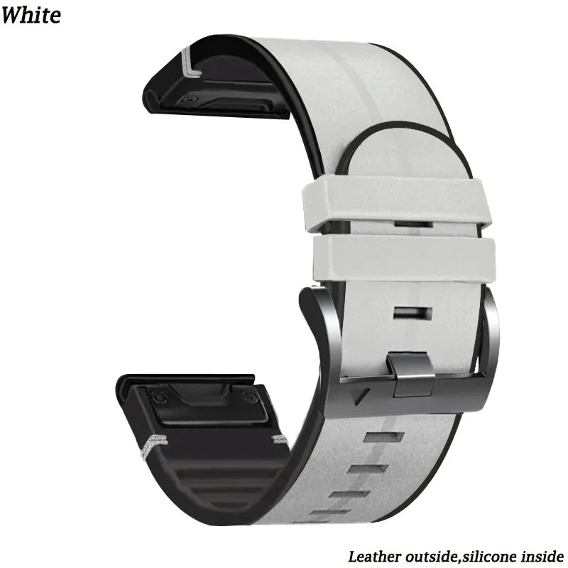 Premium Silicone Leather Wristband for Garmin Watches