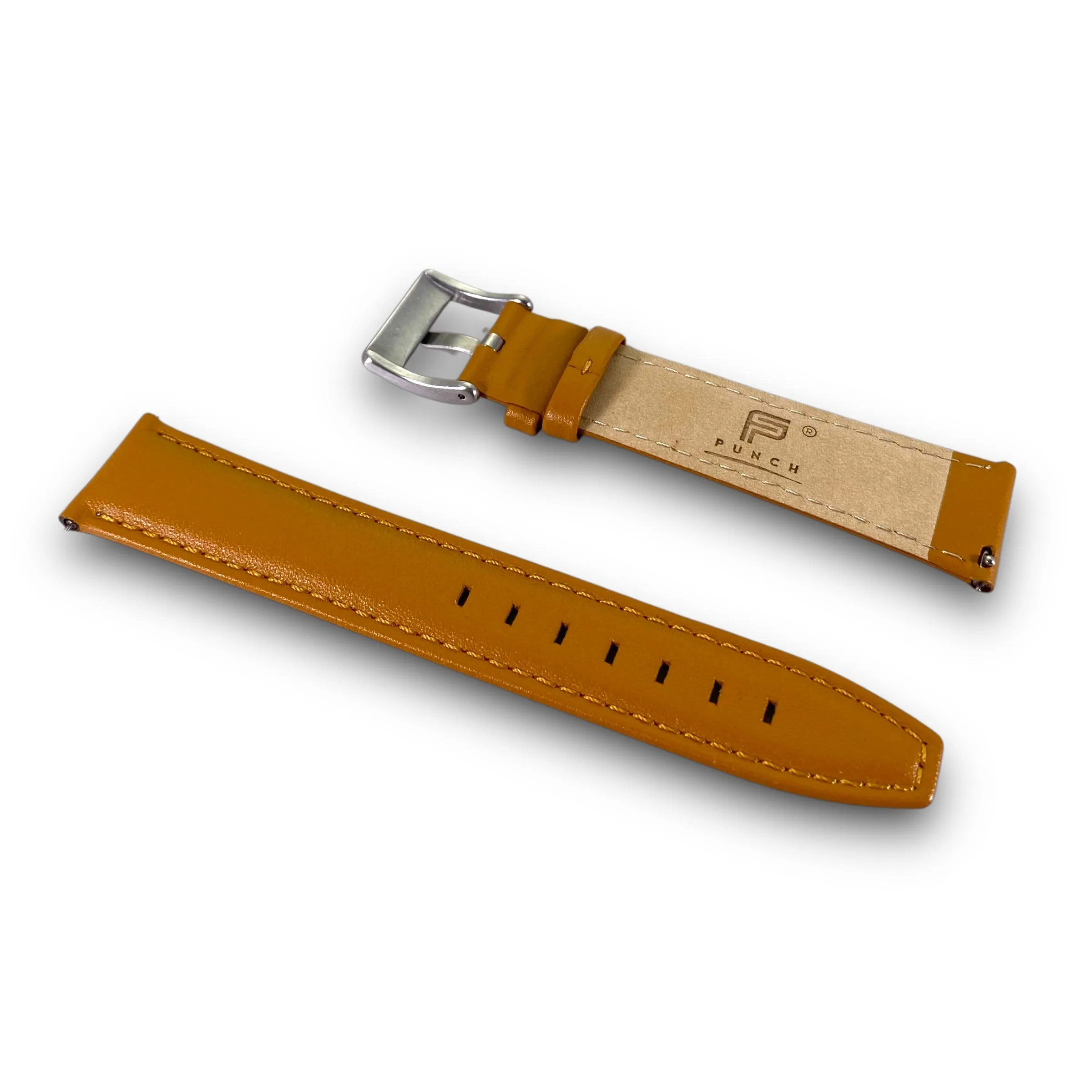 PUNCH Mens Watch, Silver & White Skeleton Automatic Watch - Tan Leather Strap
