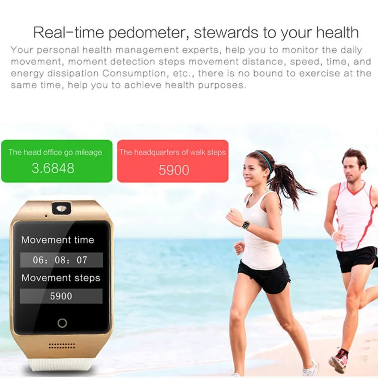 Q18S 1.54 inch IPS Screen MTK6260A Bluetooth 3.0 Smart Watch Phone, Pedometer / Sedentary Reminder / Sleeping Monitor  / Anti-Loss / Remote Camera / GSM / 0.3M Camera (Black   Gold)