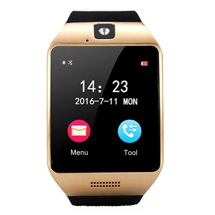 Q18S 1.54 inch IPS Screen MTK6260A Bluetooth 3.0 Smart Watch Phone, Pedometer / Sedentary Reminder / Sleeping Monitor  / Anti-Loss / Remote Camera / GSM / 0.3M Camera (Black   Gold)