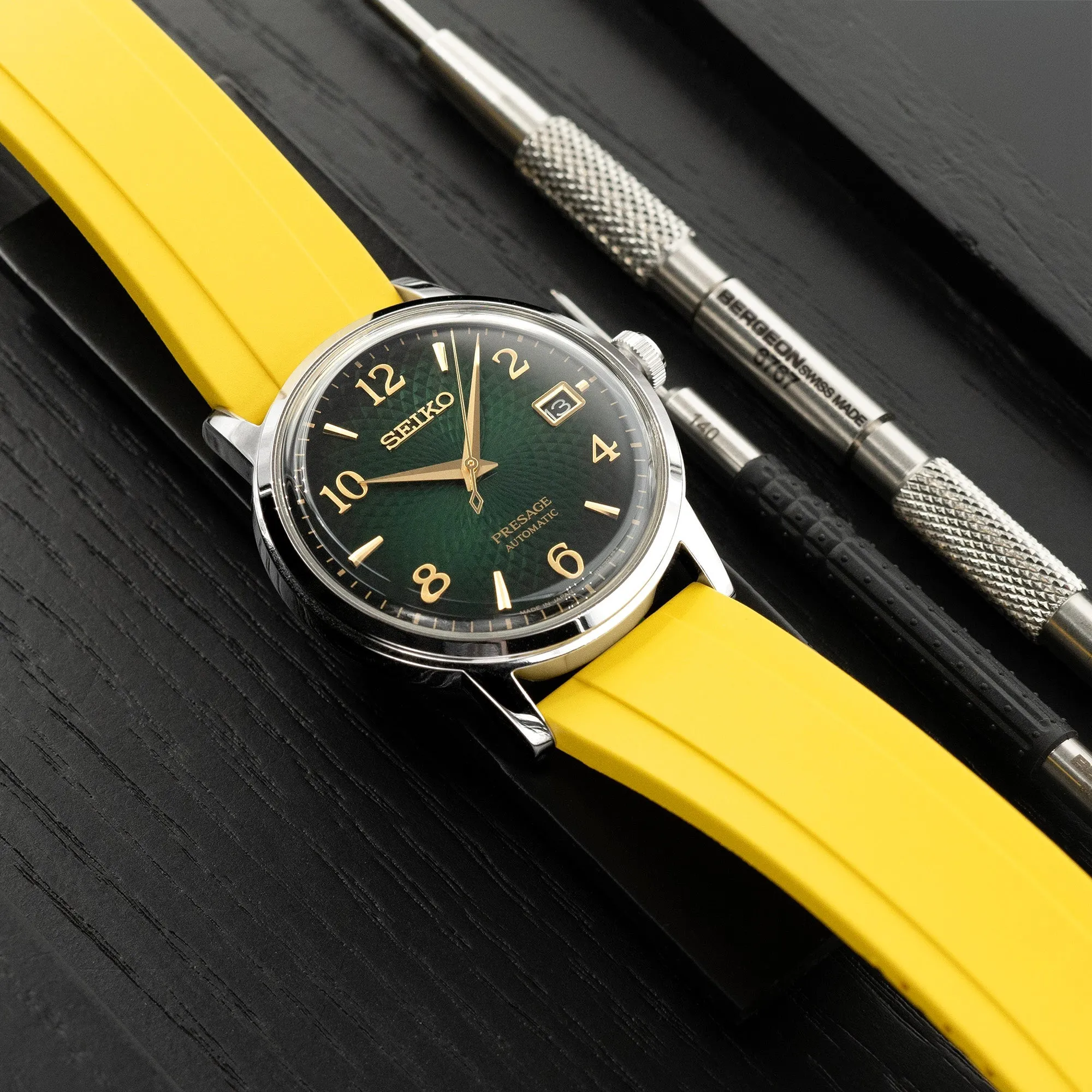 Quick Release FKM27 Yellow FKM Rubber watch strap