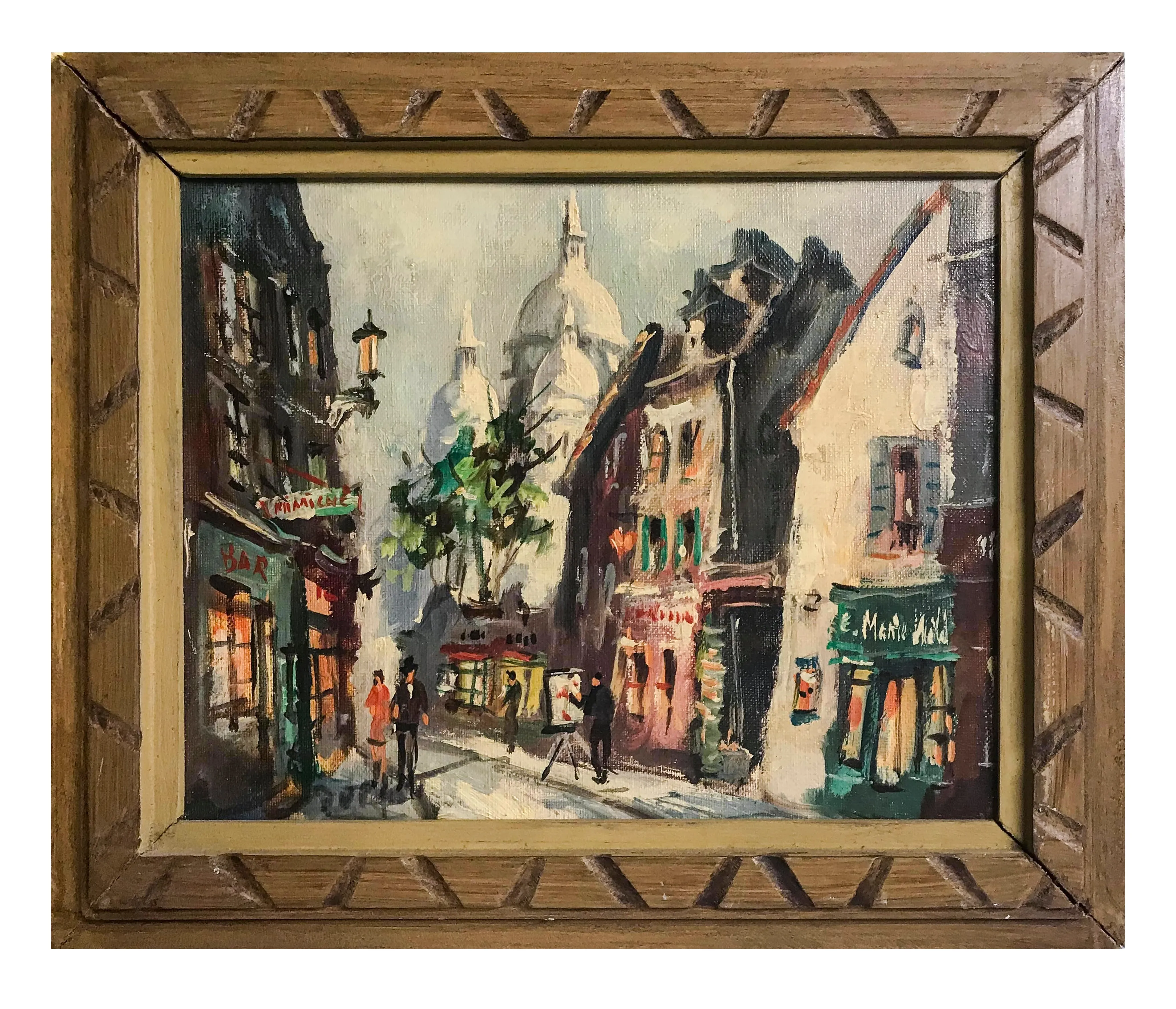 "Montmartre" Vintage Oil on Canvas French Landscape C.1940s - $2.5K APR W/Coa!