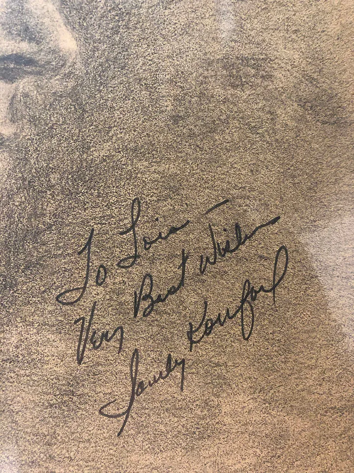 "SANDY KOUFAX" Original Charcoal Portrait with Autograph - $6K APR w/ CoA!!