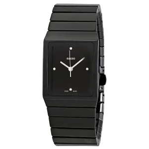 Rado Ceramica Diamond Black Dial Ladies Watch R21700702