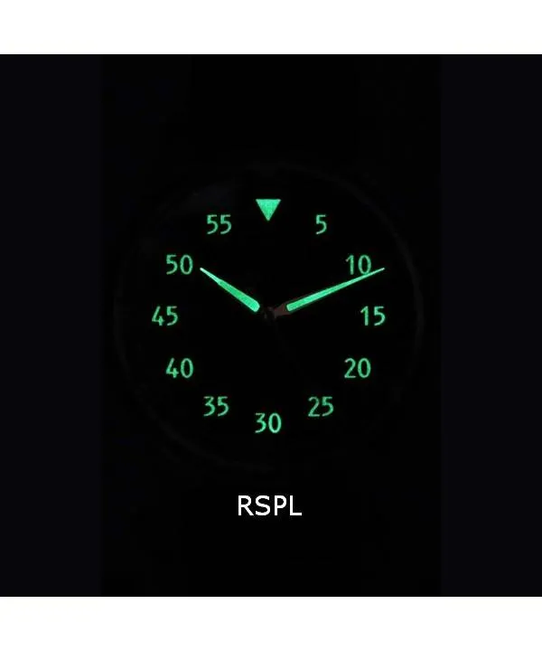 Ratio Skysurfer Pilot Black Textured Dial Leather Automatic RTS320 200M Mens Watch