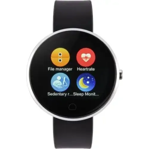 (Renewed) Metronaut X9 Round Dial Smartwatch with Heart Rate Sensor and Pedometer (Black)
