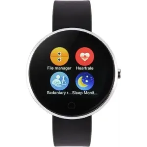 (Renewed) Metronaut X9 Round Dial Smartwatch with Heart Rate Sensor and Pedometer (Black)