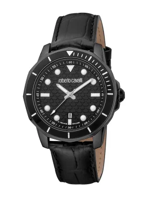Roberto Cavalli by Franck Muller Classic Black/Leather 42mm Watch