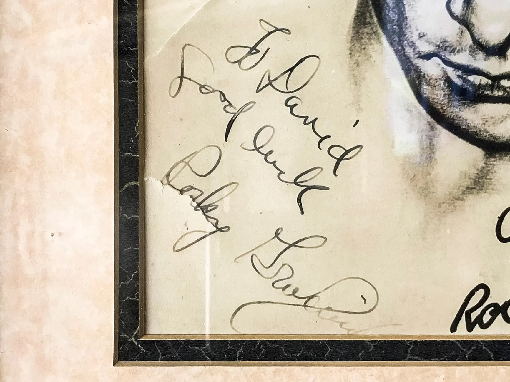 ''ROCKY GRAZIANO'' Framed C.1950s Autographed Portrait- $10K APR w/ CoA!