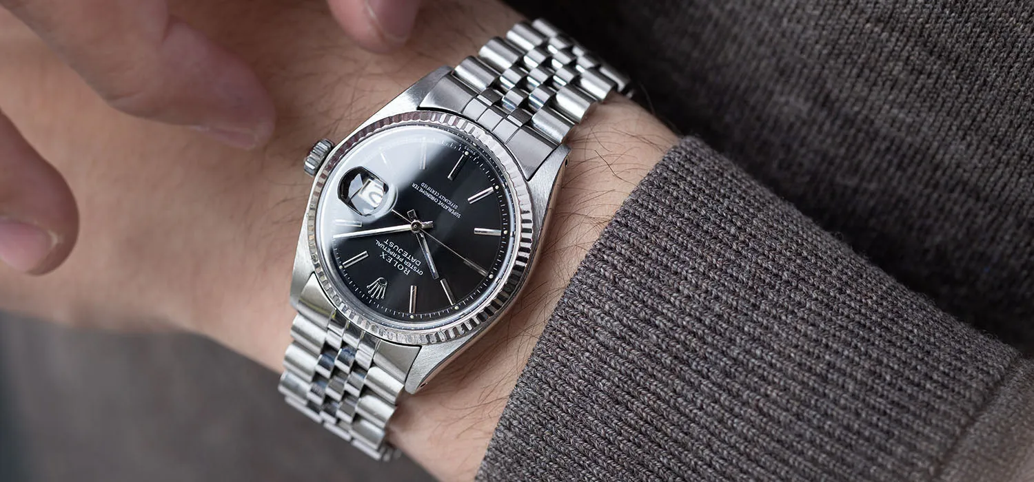 Rolex Datejust 1601 Rare Soleil Finish Black Dial