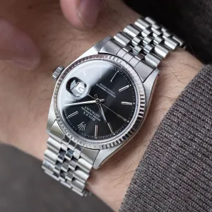 Rolex Datejust 1601 Rare Soleil Finish Black Dial