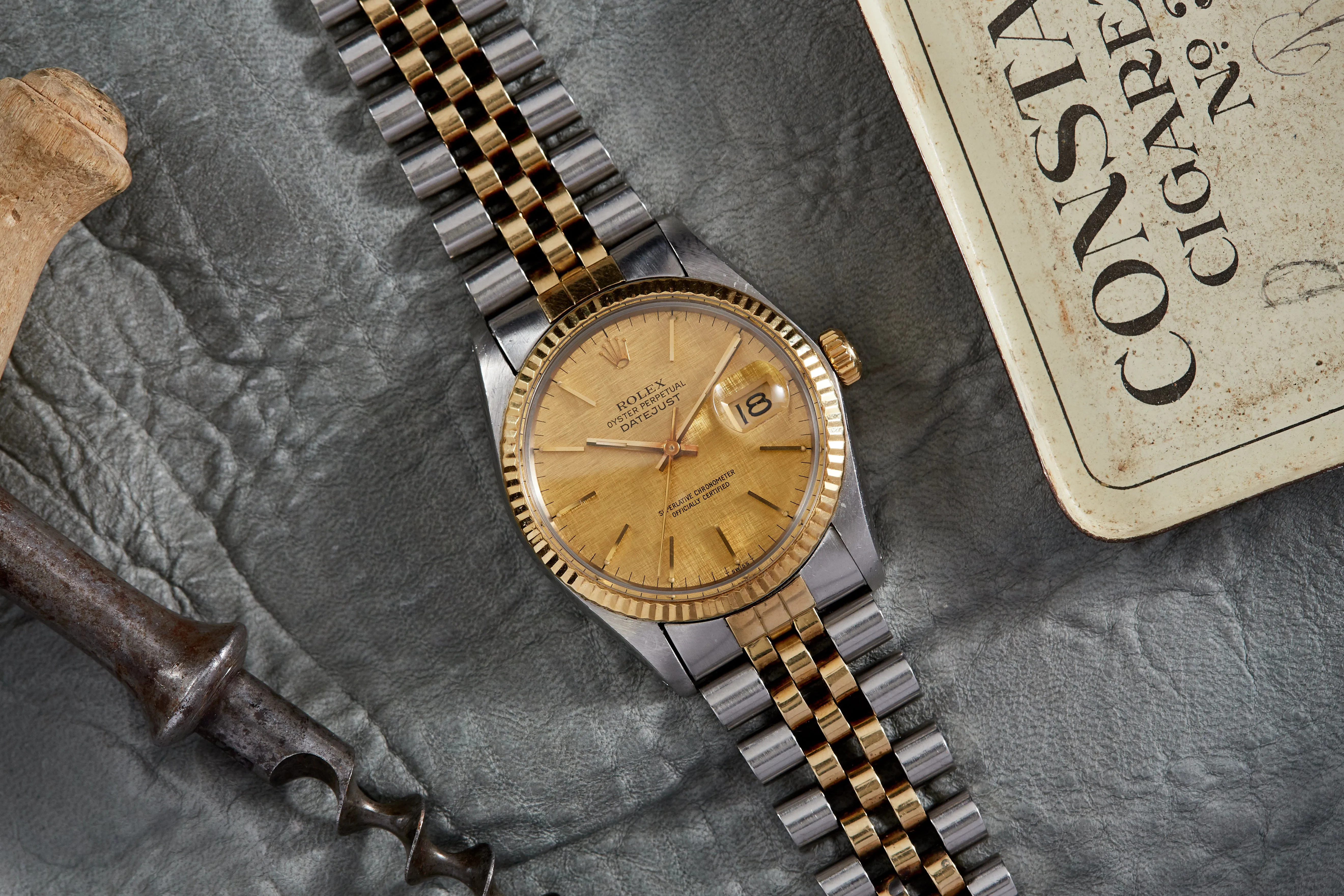Rolex Datejust Two Tone Linen Quick Set